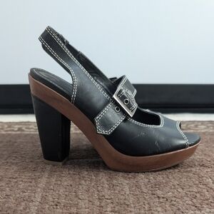 Black Buckle Heels